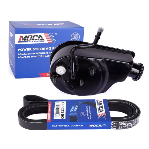MOCA AUTOPARTS Power Steering Pump with Serpentine Belt 6PK2360 Fit for 1999-2002 Chevrolet Silverado 1500 4.8L 5.3L & 1999-2002 GMC Sierra 1500 4.8L