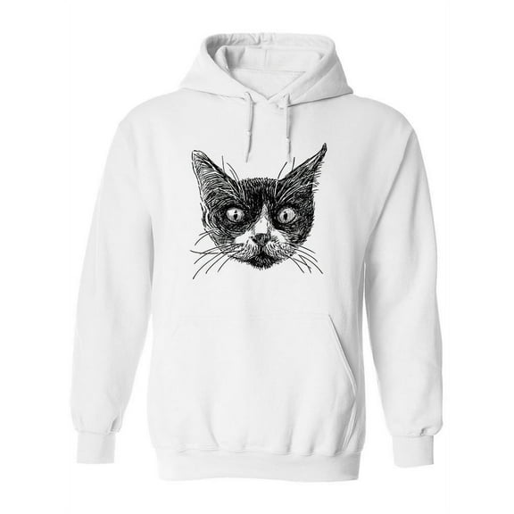 Cat Face Sketch Hoodie Women -SPIdeals Designs, Female 4X-Large