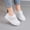 White, variant on OGLCCG Kids Hook and Loop Sneakers, Low Top Casual Shoes for Boys and Girls, Lightweight PU Leather Barefoot Sneakers with Non-Slip Sole