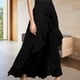 thumbnail image 1 of Cintura Wrap Faldas Pantalones Falda larga casual para mujer Cintura elástica Estilo elegante Traje diario (Negro M) Cgtredaw Para estrenar, 1 of 1