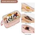 thumbnail image 3 of Cosmetic Bag Makeup Travel Bag Large Wide-open Quilted Make up Organizer Double Layer Portable Black, 3 of 9
