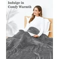 thumbnail image 2 of SUNNY HEAT Electric Heated Blanket Throw Flannel 50" x 60" Throw Size-4 Heating Settings & 3 Hours Auto off, Soft Machine Washable-Light Grey, 2 of 8