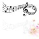 thumbnail image 2 of Self Adhesive Musical Note Patern Stickers 2Set For Indoor Decoration In Home Office Classroom White And Black, 2 of 4