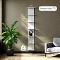 thumbnail image 5 of 7-Tier Wall Shelf with 10 RGB Lighting Modes, Multifunctional Wall Mounted Vertical Display Floating Shelf for Bedroom Living Room Vanity, White, 5 of 13