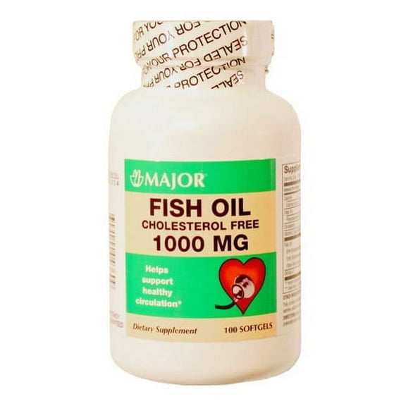 Major Pharma Fish Oil Supplement 1000 Mg Softgels Cholesterol Free, 100 Ea, 3 Pack