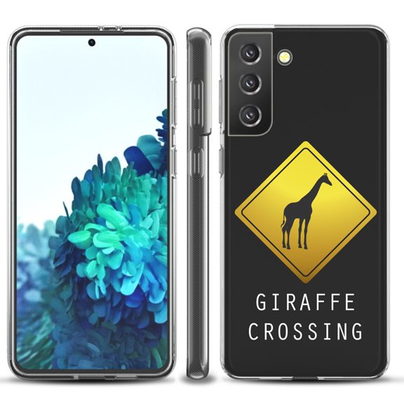 Slim-Fit TPU Protective Phone Case compatible with Samsung Galaxy S21  5G / S21 PLUS 5G, by OneToughShield ® - Road Sign Giraffe