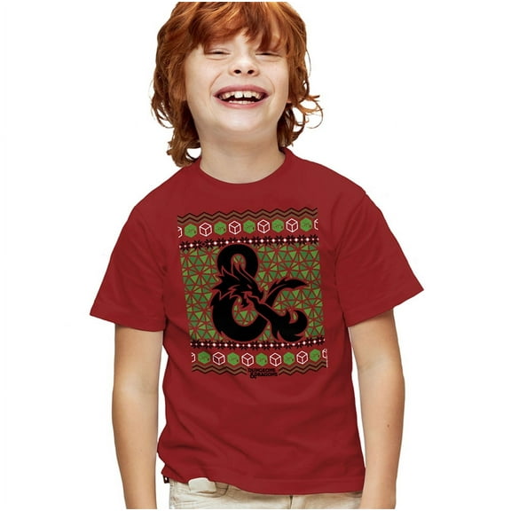 Dungeons And Dragons Ampersand Logo Ugly Christmas Kids T Shirt for Youth Toddler Boys and Girls