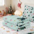 thumbnail image 5 of Manfei Father Christmas Zipper Full Size Comforter Sets with Fitted Sheet and 2 Pillowcases Santa Zipper Bedding Set, Cream Green, Xmas Reversible, 5 of 7