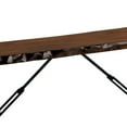 thumbnail image 3 of Rectangular Metal Frame Bench with Wooden Seat in Black and Brown, 3 of 4