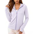 thumbnail image 6 of Nooxsoe Womens Sun Protection Hoodies Hiking Running Athletic Jacket Zip Hoodie Jacket Zip Pockets Full Zip Hood Thumbholes Shirts for Hiking Running Athletic Jacket Woman Cardigan A2-purple L, 6 of 6
