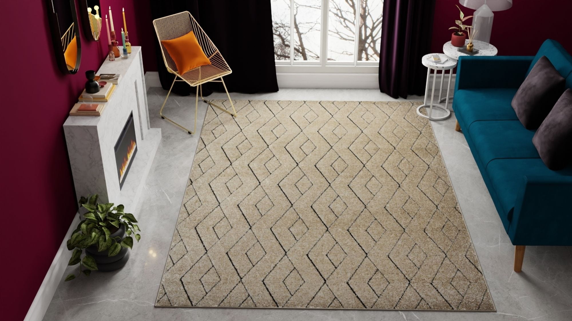 Rugs America Chanai CN10D Contemporary Geometric 5'0" X 7'0" Area Rug