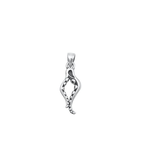 Sterling Silver Oxidized Octopus Tentacles Charm .925 Ocean Nautical Pendant Jewelry Female Unisex