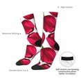 thumbnail image 4 of Hirioo Tulips Flowers Pattern Adult Middle Tube Socks Breathable Sock Non-Pilling,Contrasting Color Design, 4 of 6