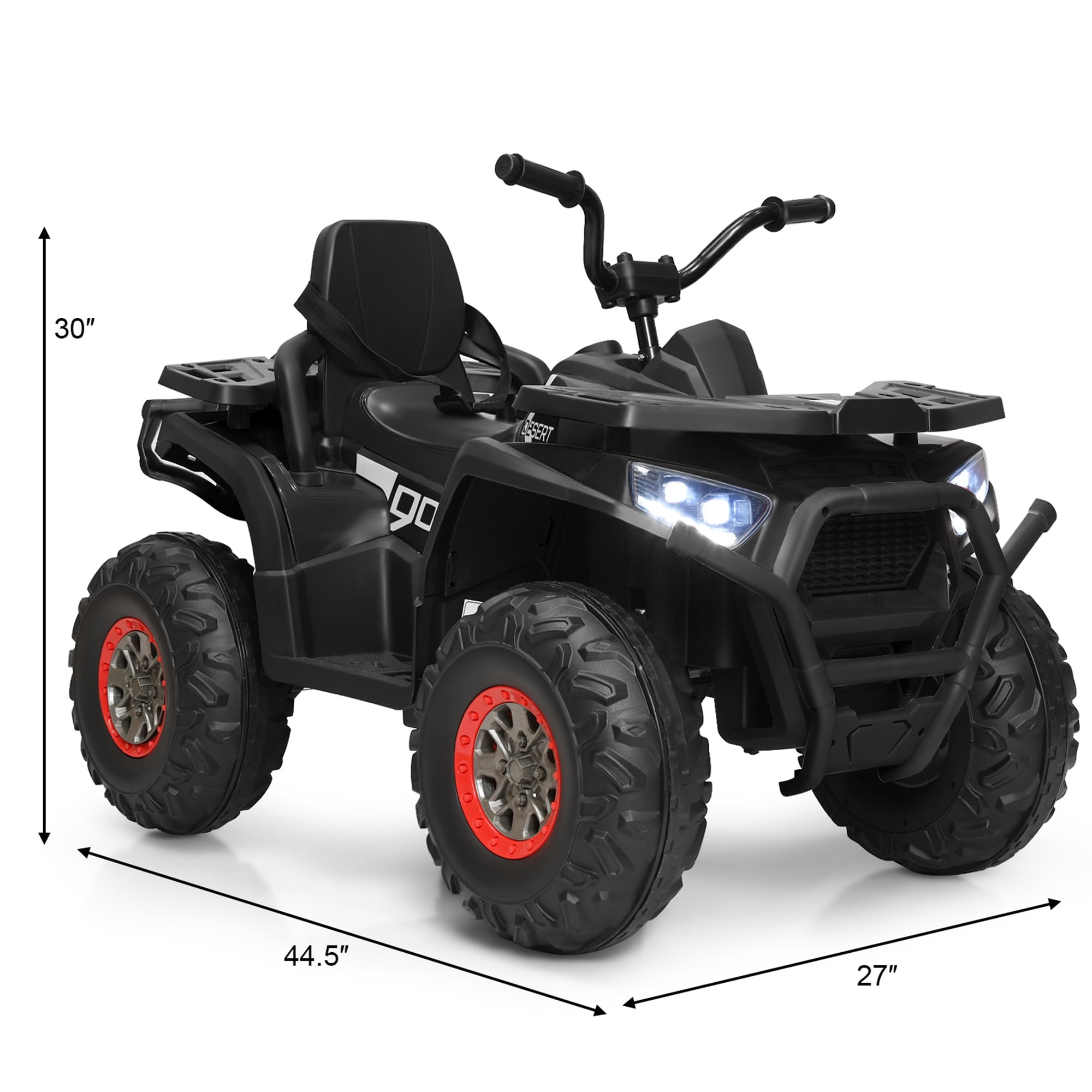 Gymax 12V Electric Kids Ride On Car ATV 4-Wheeler Quad w/ LED Light Black