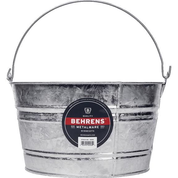 Behrens Wash Tub Galvanized Steel in Silver — Heritage American-Made Outdoor & Workshop Container