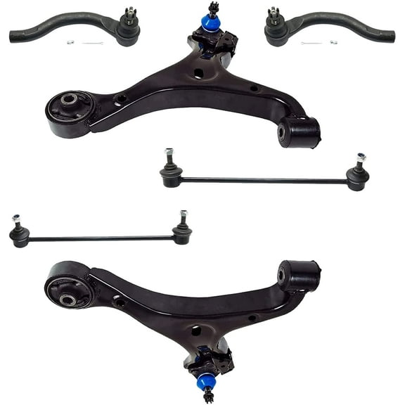 Detroit Axle - Front Lower Control Arms w/ Ball Joints   Outer Tie Rods   Sway Bars Replacement for 2013 - 2015 Honda Civic ( Standard Transmission Only ) - 6pc Set