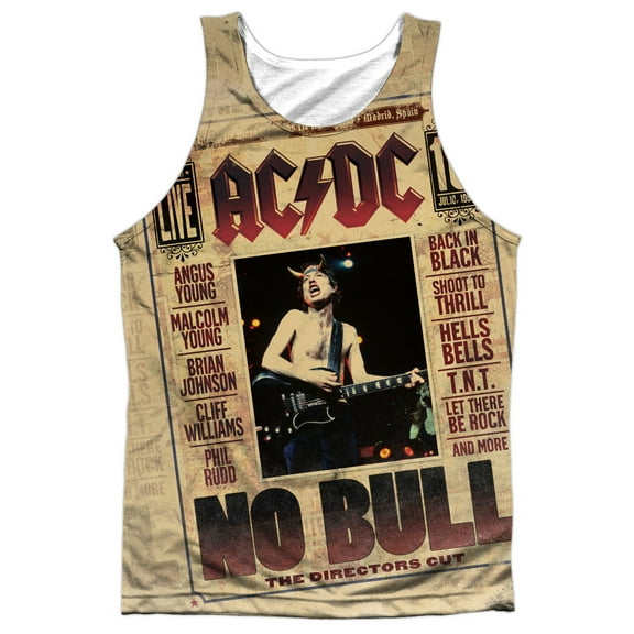 AC/DC Men's  No Bull Mens Tank White