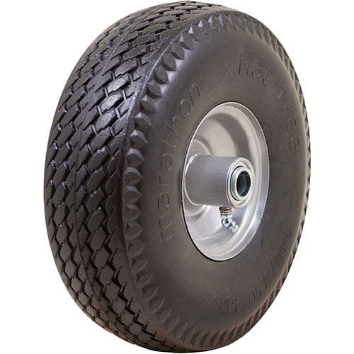 Marathon 4.10/3.50-4" Flat Free All Purpose Utility Tire on Wheel 3.5" Centered