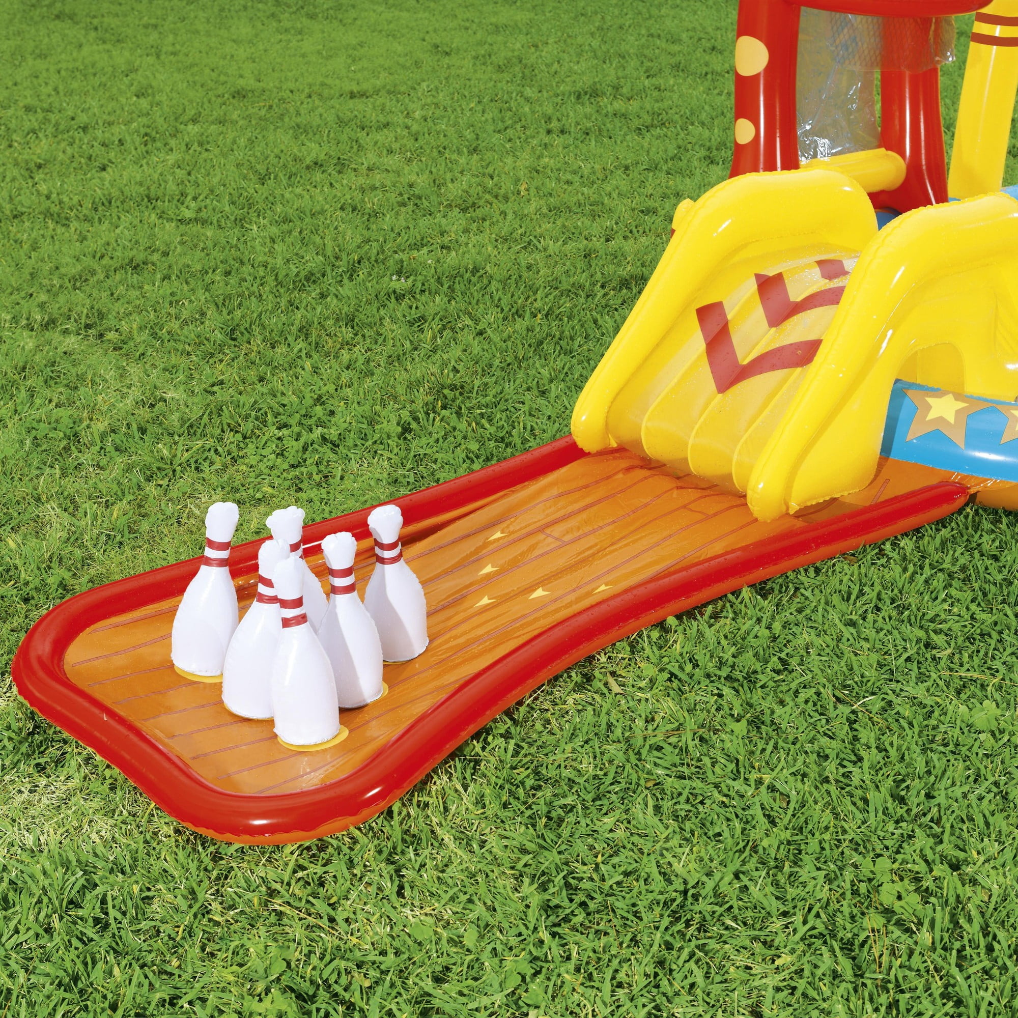 Bestway: H2OGO! Lil' Champ Play Center - Inflatable Sports Activity & Mini Waterpark, Sprayer-Slide-Kiddie Pool, Bowling-Basketball-Ring Toss, Kids 3+