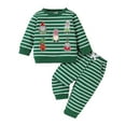 thumbnail image 4 of mgoYE Baby Girl Clothes 0-3 Months Preemie Newborn Baby Girl Clothes Infant Romper Fall Winter Outfits Gifts for Girls Cute Bell Bottoms Pant Sets(Green,6-12 Months), 4 of 4