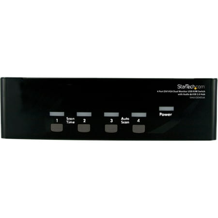 StarTech.com 4-Port DVI VGA Dual Monitor KVM Switch USB with Audio and USB 2.0 (Best Kvm Switch Dual Monitor)