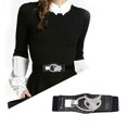 thumbnail image 3 of Cinturón Elástico Cinturón Negro PU Cuero 1 Piece Crystal 50mm Ancho Hebilla Skinny cinturo Cinturón Moda Cinturón Mustidable cinturo para Viajar F EL223-7 Salvador Cinturón de la cintura para mujer, 3 of 9