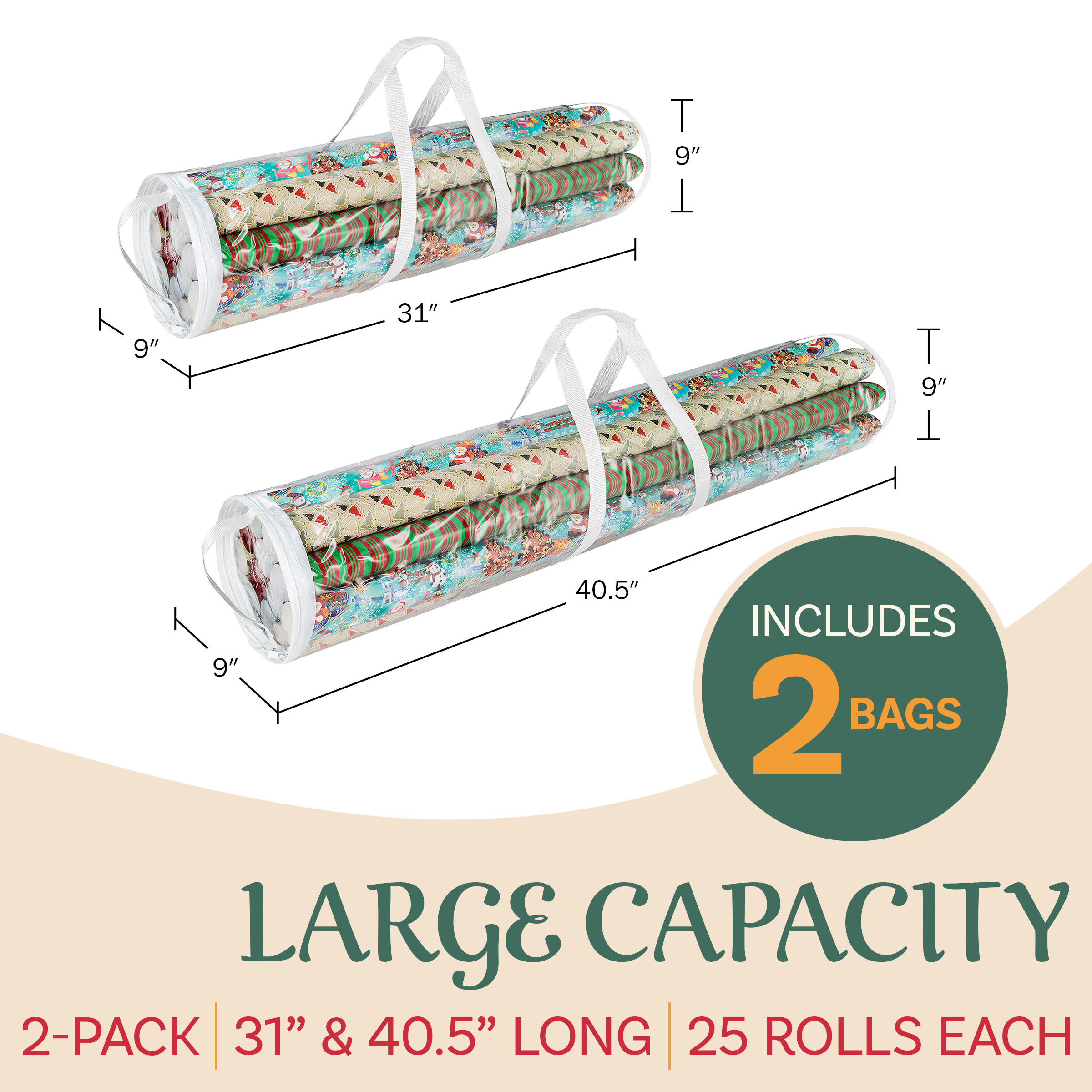 Elf Stor Set of 2 Wrapping Paper Storage Holders photo 2