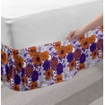 thumbnail image 2 of Floral Bed Skirt, Funny Flowers Pointed Petals Print on Plain Backdrop, Elastic Bedskirt Dust Ruffle Wrap Around for Bedding Decor, 4 Sizes, Quartz Marigold, by Ambesonne, 2 of 2