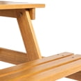 thumbnail image 6 of JONATHAN Y BNH200A-NEW Shoreham 55" Modern Classic Outdoor Wood Picnic Table Benches with Umbrella Hole, Teak Brown, 6 of 6