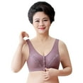 thumbnail image 3 of Xmarks Women's Front Closure Cotton Bra Button Snap Closure Comfort Wireless Pure Bras Full Coverage Wirefree Push Up Bralettes, 3 of 8