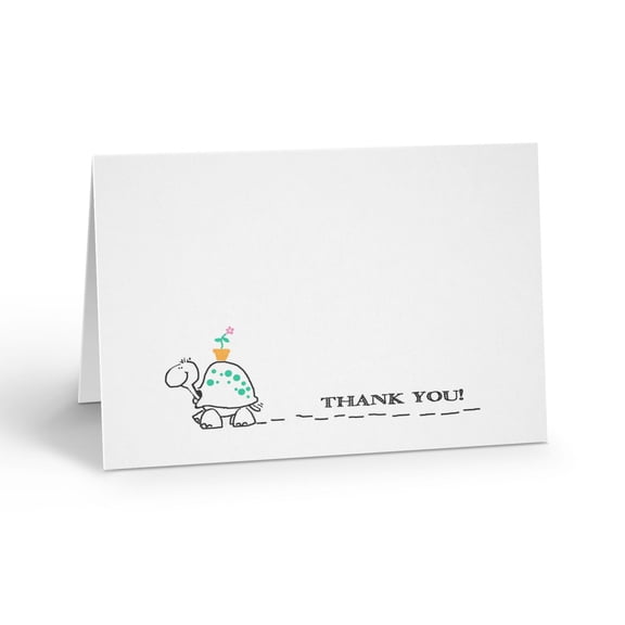 Stonehouse Collection Turtle Thank You Note Cards – 10 Pack | 4.25” x 5.5” | Cut