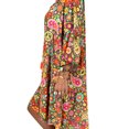 thumbnail image 5 of Robe d'Été Manches Longues Col en V Robe Manches Longues Robe Femme Imprimée Ample, Kaki, 4TG, 5 of 5