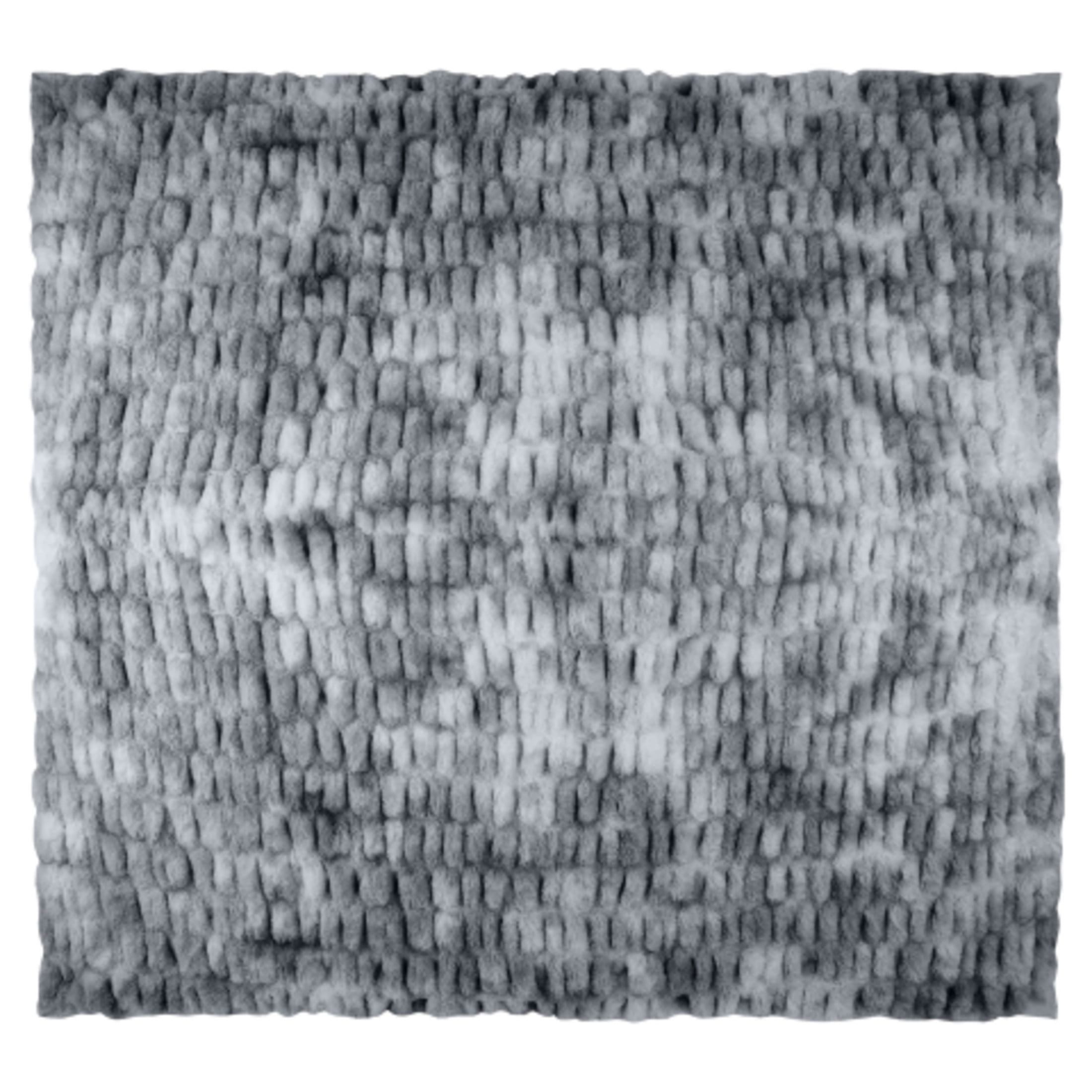 Lavish Home 60x80-Inch Ruched Faux Fur Blanket for Sofas and Beds (Silver)