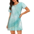 thumbnail image 1 of Easygdp Blue Marble Camisón de manga corta para mujer, informal, estampado, 1 of 6