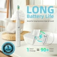 thumbnail image 5 of 7AM2M Sonic Electric Toothbrush with 6 Brush Heads for Adults and Kids, One Charge for 90 Days, 5 Modes, 40000VPM Powered Toothbrush, 2 Minutes Build in Smart Timer, Roman Column Handle Design,White, 5 of 8
