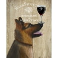 thumbnail image 2 of Fab Funky 12x14 White Modern Wood Framed Museum Art Print Titled - Dog Au Vin, German Shepherd, 2 of 4