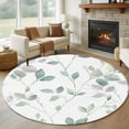 thumbnail image 3 of Green Grey Leaf Round Area&nbsp;Rug 5ft Country Watercolor Green Leaves Branches Non-Slip&nbsp;Washable Circle Rugs Soft Felt Indoor Floor Mat for Bedroom Kitchen Living Room Bathroom, 3 of 9