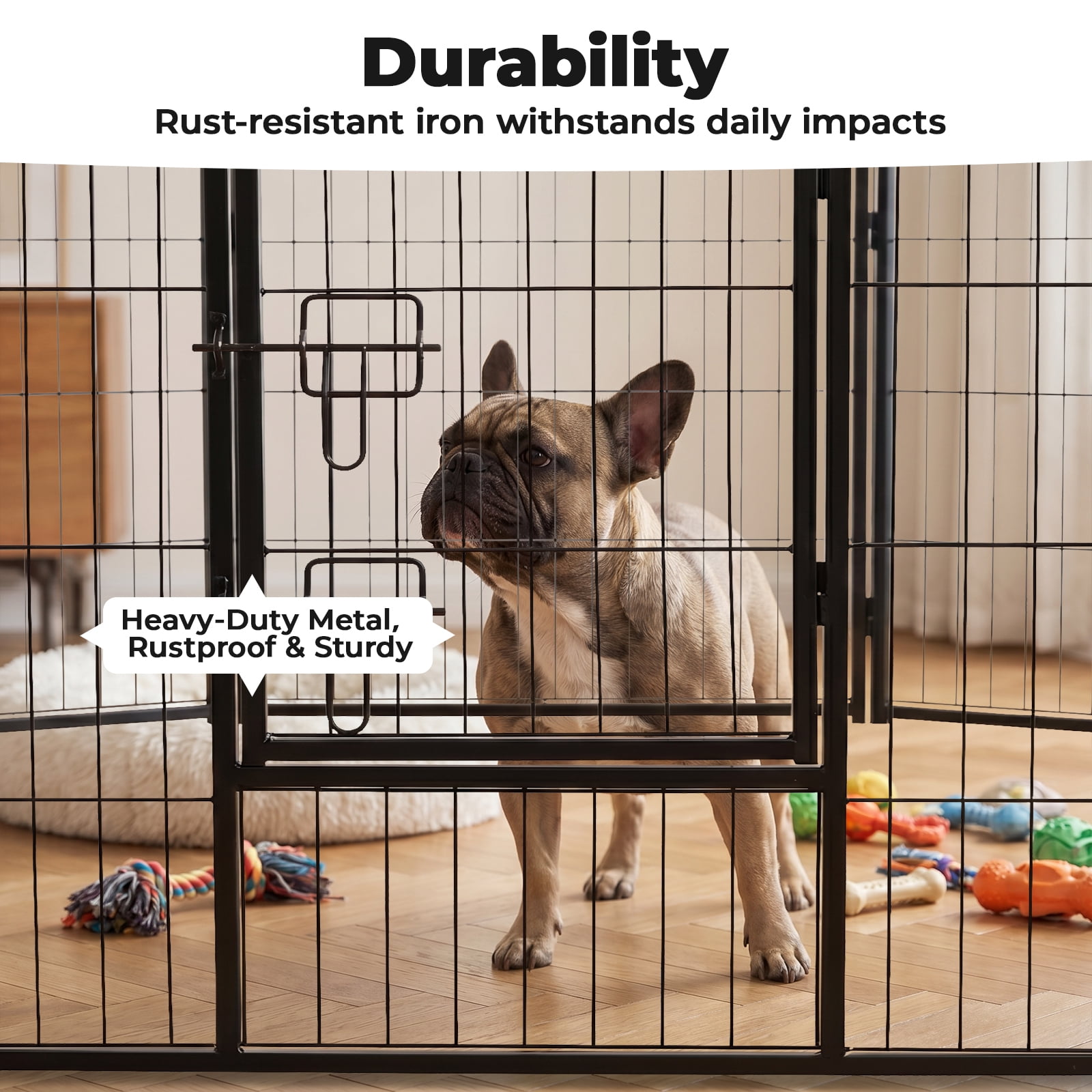 Alvantor Dog Playpen Indoor Fence Height Metal Exercise Pen with Door Small Puppy/Medium/Large Dogs Animal Pet for Outdoor, Garden, Yard