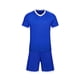 thumbnail image 2 of Conjuntos de blusas y camisas de manga corta con cuello en V. Conjunto de traje de fútbol de color sólido para niños para juegos deportivos universitarios, partidos de rendimiento, uniformes de entren, 2 of 9