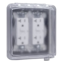 Taymac MM1410C 55-in-1 Configurations 2-Gang, Vertical Weatherproof Plastic Flat Cover, Clear