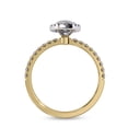 thumbnail image 4 of IGI Certified Lab Grown Diamond Ring | Center 10x5MM Marquise Cut Solitaire Halo Engagement Promise Rings For Women In 18k Solid Yellow Gold | F-G, VS-SI Quality (1.16 Ctw) Ring Size-5, 4 of 7