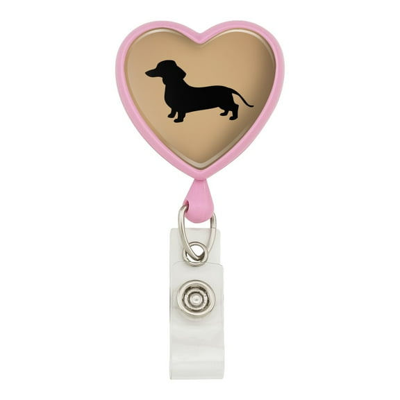 Dachshund Wiener Dog Heart Lanyard Retractable Reel Badge ID Card Holder