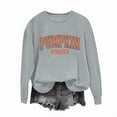 thumbnail image 4 of Sakmal Pumpkin Season Sweatshirts Women Gray Lightweight Sweatshirts Loose Fit Long Sleeve Shirts, 4 of 5
