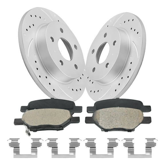 Rear 270mm 10.6in Replacement Brake Kit-OE Drilled Disc Brake Rotors & Ceramic Brake Pads for Chevrolet Cobalt Chevrolet Malibu