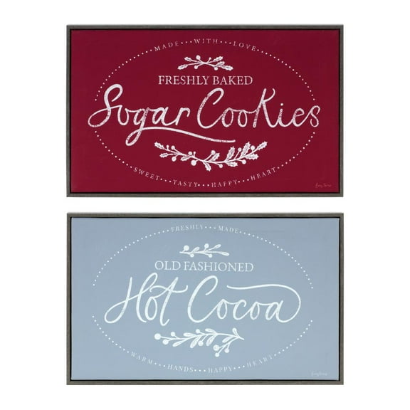 Melrose International LLC Cocoa and Cookies Frame (Set of 2) 15.5"L x 9.5"H Plastic/MDF