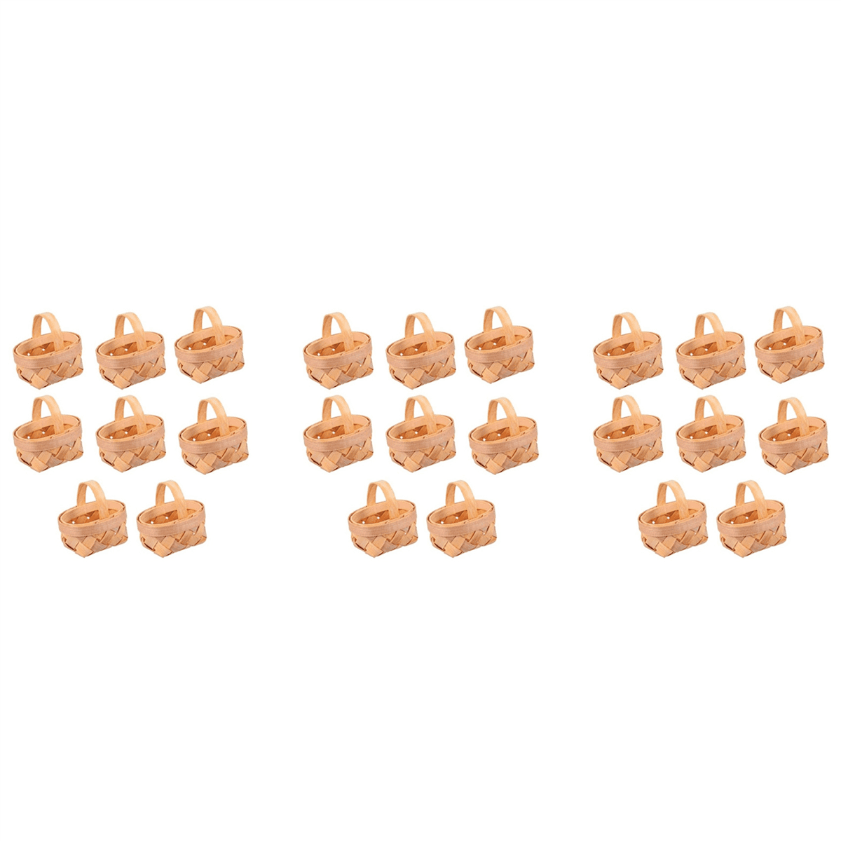 24PCS Mini Woven Baskets with Handles for Party Favors Crafts Decor