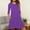 Purple, variant on Caywon Womens 3/4 Sleeve Round Neck Pullover Loose Swing Casual Flared Pockets Dress Soft Nightgowns A-Line Swing T-Shirt Dress