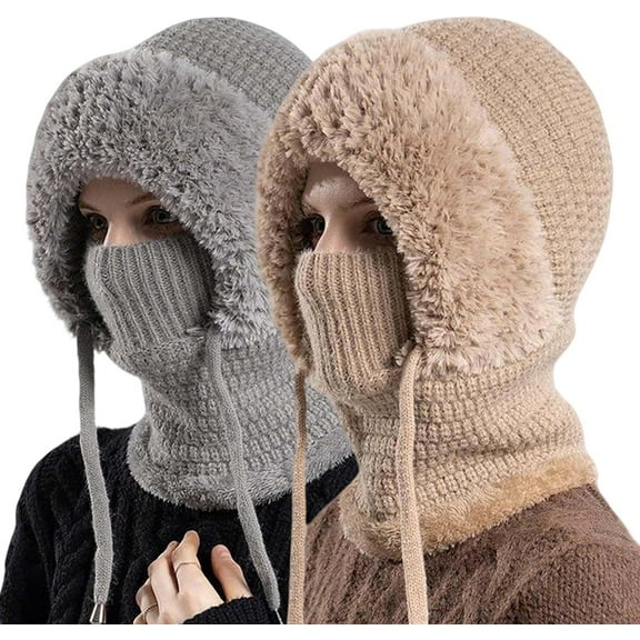 3 in 1 Beanie Hat with Scarf and Mask for Men & Women, Fleece Lined Ski Mask for Cold Weather, Snowboarding, Machine Washable Winter Face Mask