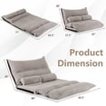 thumbnail image 3 of Kadyn Floor Chair, Legless Tatami Chair, Lounge Chair,Lazy Chair,Adjustable Floor Sofa Bed with 2 Lumbar Pillows-Gray, 3 of 7
