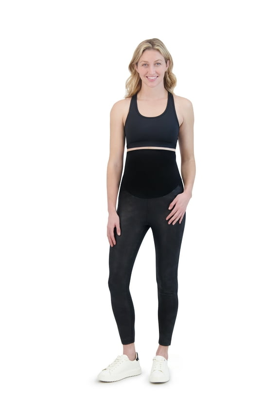 Women's Faux Leather Maternity Leggings